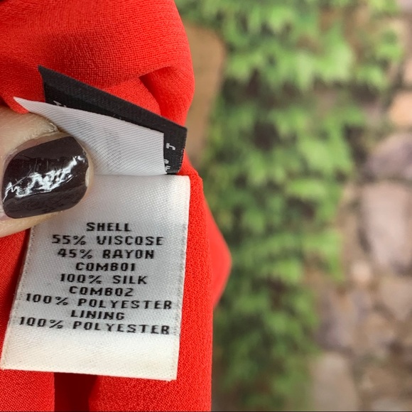 DIANE VON FURSTENBERG Crepe Slice Sleeveless Poppy Colored Top, 0 - Picture 14 of 15